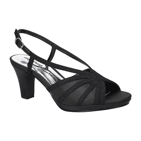 Easy Street Women's Starlight Strappy Heeled Sandals - Black Sati Size 7 - Bellso